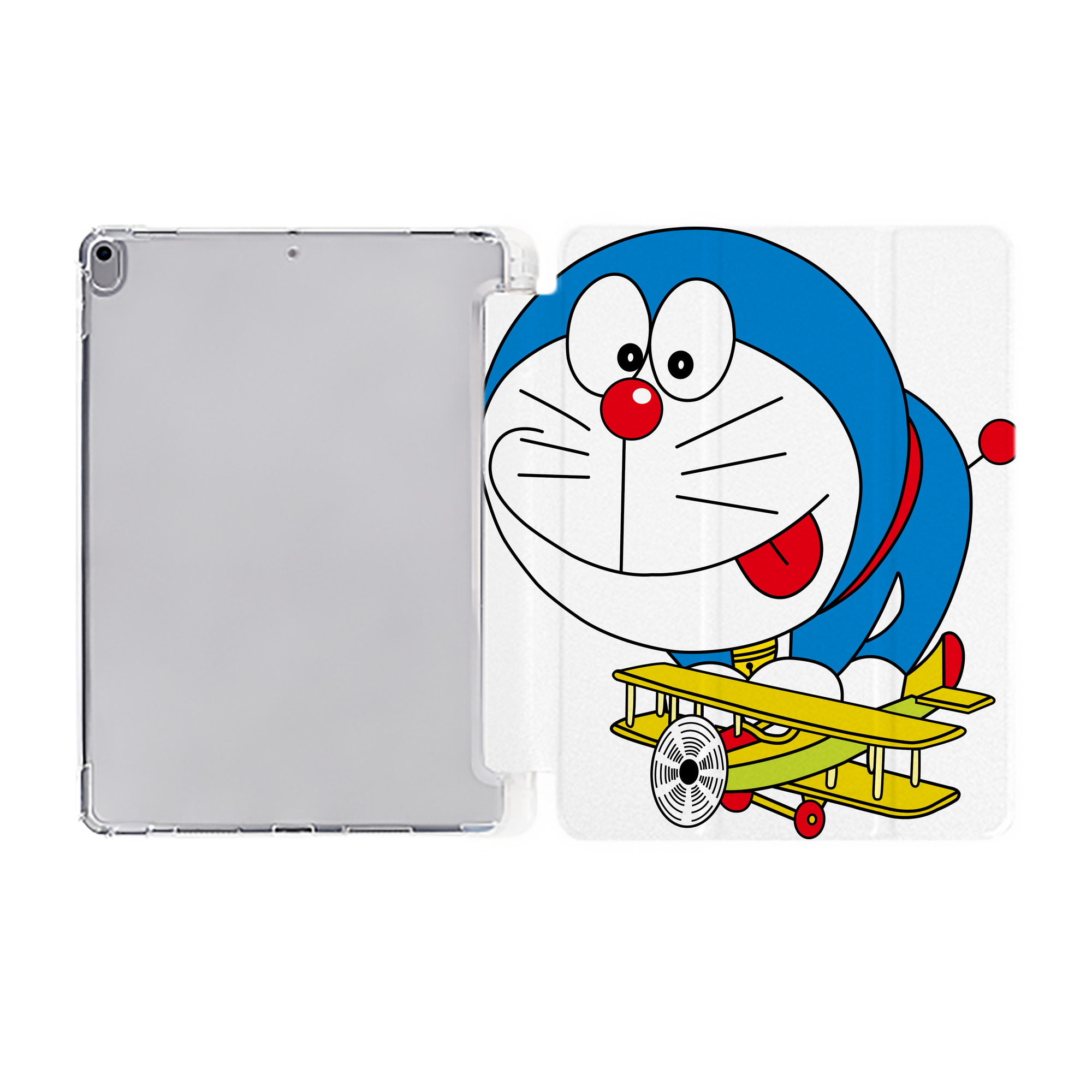 （画像用） ドラえもん Doraemon IPad ケース ペン収納付き 三つ折りスタンド PUレザー×シリコン 対応機種9.5/10.5/10.9インチ